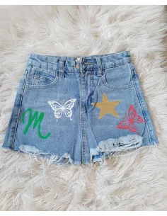 Riflové šortky motýlik