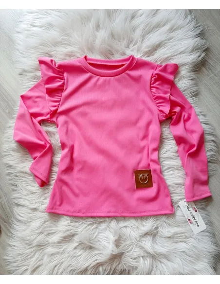 Tričko volánik pink