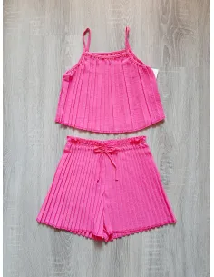 Komplet plis pink
