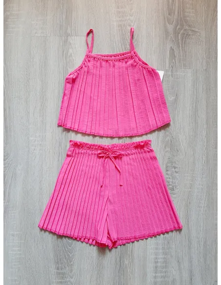 Komplet plis pink