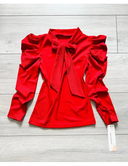 Blúzka mašlička červená