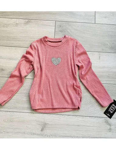 Pulover heart pink