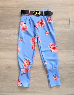 Nohavice flower blue