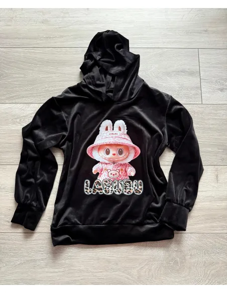 Mikina Labubu velur black