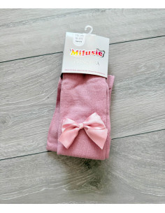 Pančušky ružové mašlička