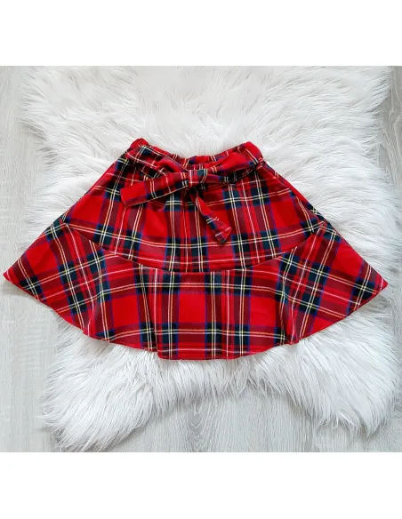 Károvaná sukňa s mašličkou