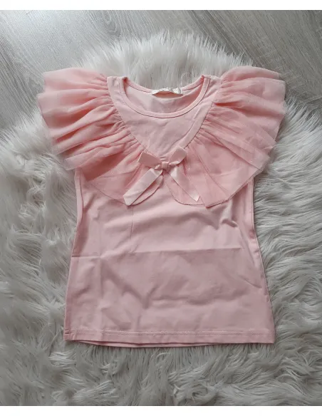 Top volánik ružový